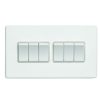 Eurolite Ecw6Sww 6 Gang 10Amp 2Way Switch Flat Concealed White Plate White Rockers