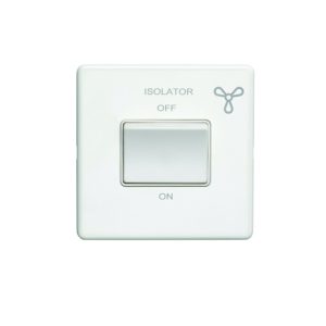 Eurolite Ecwfsww 6Amp Fan Isolator Switch Flat Concealed White Plate White Rocker