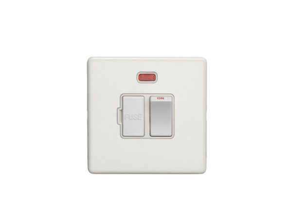 Eurolite Ecwswfnw 13Amp Switched Fuse Spur With Neon Flat Concealed White Plate White Rocker