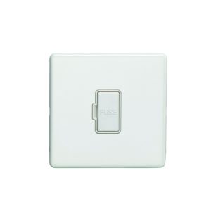 Eurolite Ecwuswfw 13Amp Unswitched Fuse Spur Flat Concealed White Plate White Interior