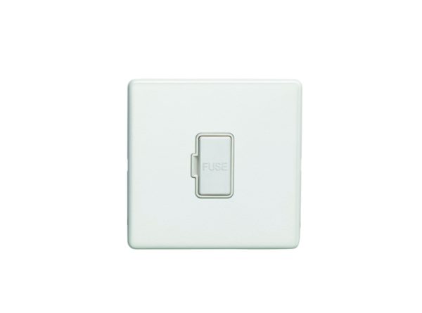 Eurolite Ecwuswfw 13Amp Unswitched Fuse Spur Flat Concealed White Plate White Interior