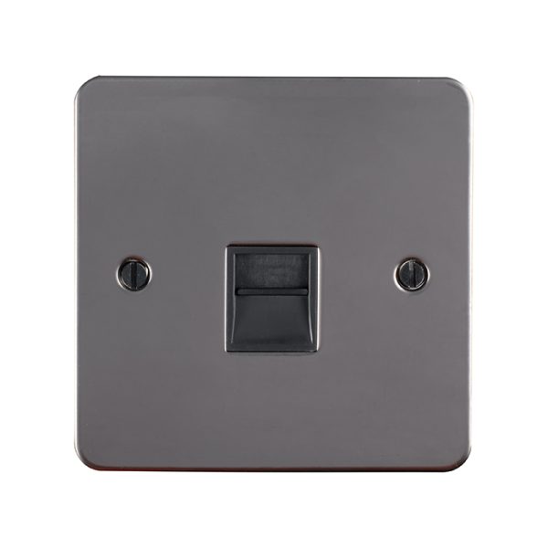 Eurolite Efbn1Mb 1 Gang Master Telephone Socket Enhance Flat Black Nickel Plate Black Interior