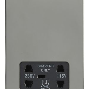 Eurolite Efbnshsb Dual Voltage Shaver Socket Enhance Flat Black Nickel Plate Black Interior