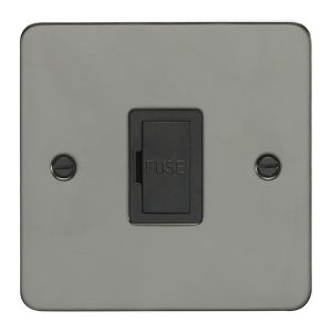 Eurolite Efbnuswfbnb 13Amp Unswitched Fuse Spur Enhance Flat Black Nickel Plate Matching Black Trim