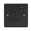 Eurolite Efmb1Sombb 1 Gang 13Amp Dp Switched Socket Matt Black Black Trim