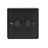 Eurolite Efmb2Dledmbb 2 Gang 400W/Led 2Way Dimmer Switch Matt Black Range