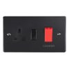 Eurolite Efmb45Aswasmbb 45Amp Dp Switch With 13Amp Socket Matt Black Black Trim