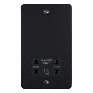 Eurolite Efmbshsmbb 2 Gang Shaver Socket 230/115V Matt Black Black Trim