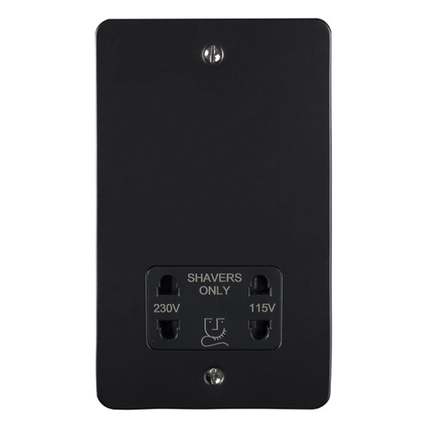 Eurolite Efmbshsmbb 2 Gang Shaver Socket 230/115V Matt Black Black Trim