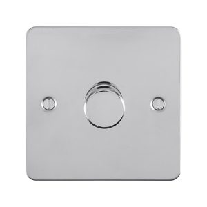 Eurolite Efpss1D400 1 Gang 400W Push On Off 2Way Dimmer Switch Enhance Flat Polished Stainless Steel Plate Matching Knob