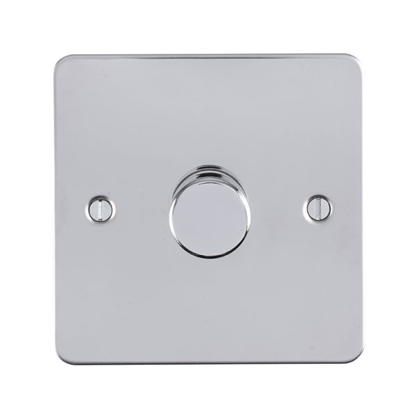 Eurolite Efpss1Dled 1 Gang Led Push On Off 2Way Dimmer Switch Enhance Flat Polished Stainless Steel Plate Matching Knob