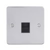 Eurolite Pss1Mb 1 Gang Master Telephone Socket Round Edge Polished Stainless Steel Plate Black Interior