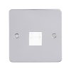 Eurolite Efpss1Mw 1 Gang Master Telephone Socket Enhance Flat Polished Stainless Steel Plate White Interior