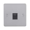 Eurolite Efpss1Slb 1 Gang Slave Telephone Socket Enhance Flat Polished Straionless Steel Plate Black Interior