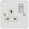 Eurolite Efpss1Sopsw 1 Gang 13Amp Dp Switched Socket Enhance Flat Polished Stainless Steel Plate Matching Rocker White Trim