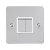 Eurolite Efpss2Swpsw 2 Gang 10Amp 2-Way Switch Enhance Flat Polished Stainless Steel Plate Matching Rockers White Trim