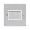 Eurolite Efpss3Swpsw 3 Gang 10Amp 2-Way Switch Enhance Flat Polished Stainless Steel Plate Matching Rockers White Trim