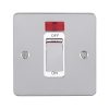 Eurolite 45Amp Dp Cooker Switch With Neon Single Enhance Flat Polished Stainless Steel Plate Matching Rocker White Trim