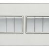 Eurolite EFPSs6SWPSW 6 Gang 10Amp 2Way Switch Flat Polished Stainless Steel Plate Matching Rockers White Trim