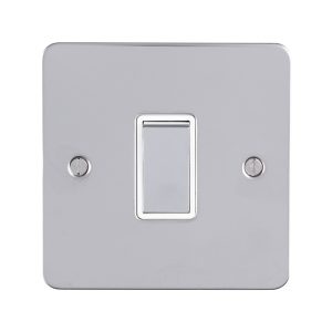 Eurolite Efpssintpsw 1 Gang 10Amp Intermediate Switch Enhance Flat Polished Stainless Steel Plate Matching Rocker White Trim