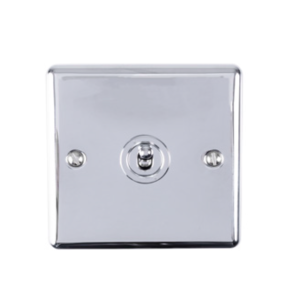 Eurolite EFPSsT1SW 1 Gang Toggle Switch 1X10Amp 2Way Enhance Flat Polished Stainless Steel Plate