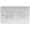 Eurolite Efsss6Swssw 6 Gang 10Amp 2Way Switch Enhance Flat Satin Stainless Steel Plate Matching Rockers White Trim