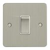 Eurolite Efsss1Swssw 1 Gang 10Amp 2Way Switch Enhance Flat Satin Stainless Steel Plate Matching Rocker White Trim