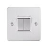 Eurolite Efsss2Swssw 2 Gang 10Amp 2Way Switch Enhance Flat Satin Stainless Steel Plate Matching Rockers White Trim