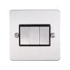 Eurolite EFSSS3SWSSB 3 Gang 10Amp 2-Way Switch Enhance Flat Satin Stainless Steel Plate Matching Rockers Black Trim