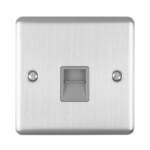 Eurolite En1Mssg 1 Gang Master Telephone Socket Satin Enhance Range Grey Trim