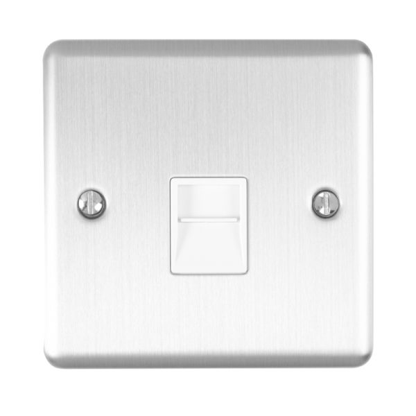 Eurolite En1Mssw 1 Gang Master Telephone Socket Satin Enhance Range White Trim