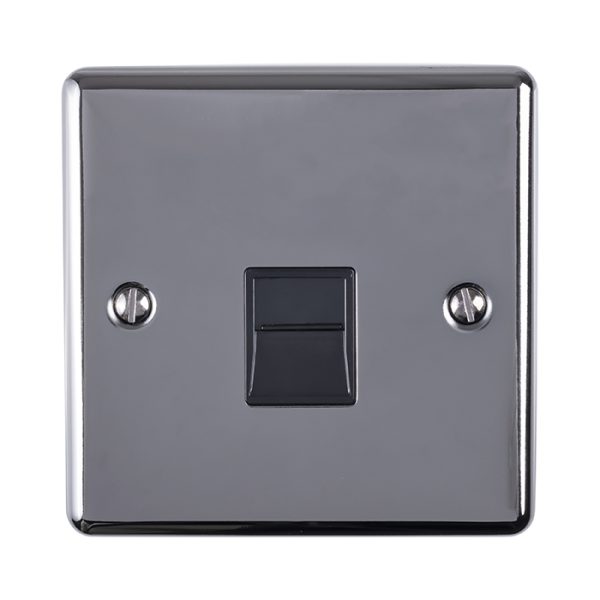 Eurolite EN1MNB 1 Gang Master Telephone Socket Black Nickel Enhance Range Black Trim