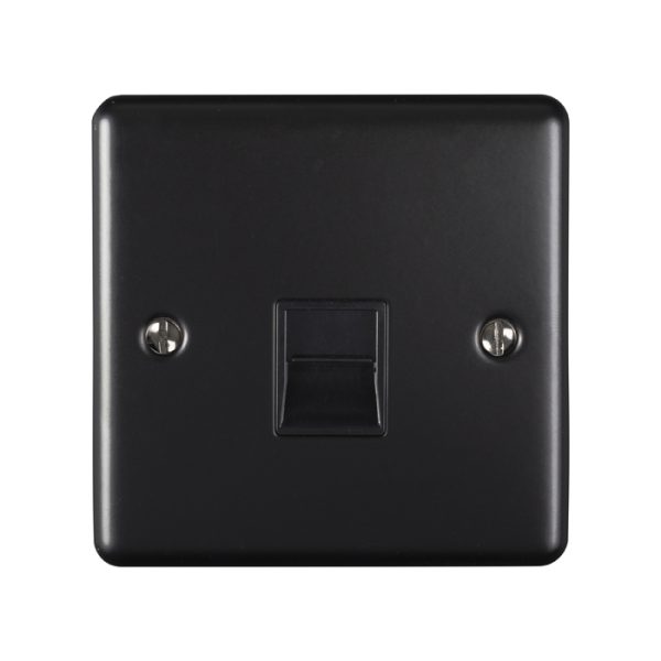 Eurolite EN1MMBB 1 Gang Master Telephone Socket Matt Black Enhance Range Black Trim