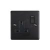 Eurolite En1Sombb 1 Gang 13Amp Dp Switched Socket Matt Black Enhance Range Black Trim