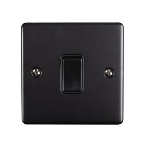 Eurolite En1Swmbb 1 Gang 10Amp 2Way Switch Matt Black Enhance Range Black Trim