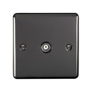 Eurolite En1Tvbnb 1 Gang Tv Coaxial Socket Black Nickel Enhance Range Black Trim