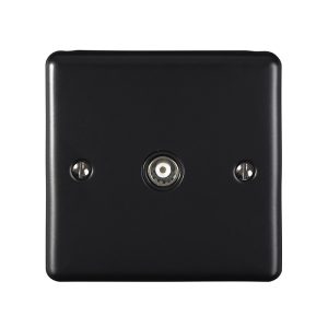 Eurolite En1Tvmbb 1 Gang TV Coaxial Socket Matt Black Enhance Range Black Trim