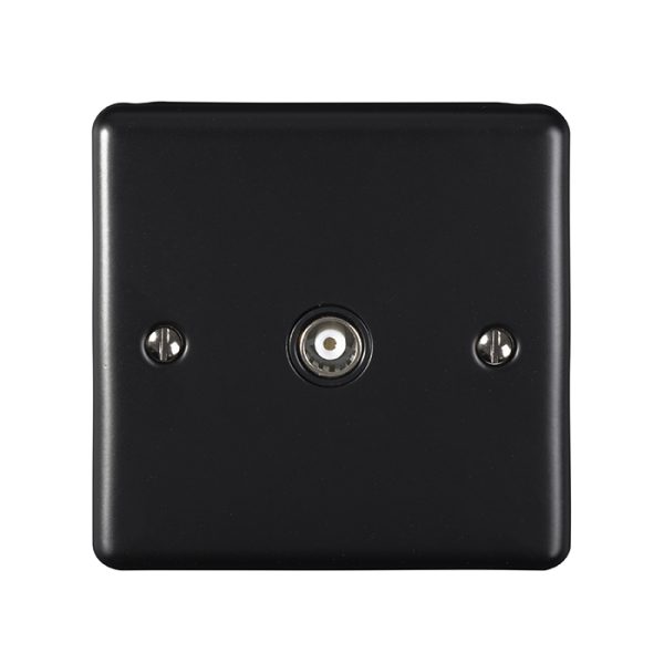 Eurolite En1Tvmbb 1 Gang TV Coaxial Socket Matt Black Enhance Range Black Trim