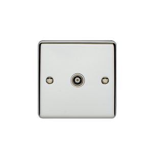 Eurolite En1Tvpcw 1 Gang Tv Coaxial Socket Polished Chrome Enhance Range White Trim