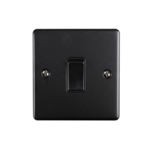 Eurolite En20Aswmbb 1 Gang 20Amp Dp Switch Matt Black Enhance Range Black Trim