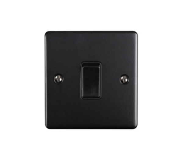 Eurolite En20Aswmbb 1 Gang 20Amp Dp Switch Matt Black Enhance Range Black Trim