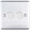 Eurolite En2Dledss 2 Gang 400W/Led 2Way Dimmer Switch Satin Enhance Range