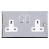 Eurolite En2Sopcw 2 Gang 13Amp Dp Switched Socket Polished Chrome Enhance Range White Trim