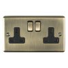 Eurolite En2Soabb 2 Gang 13Amp Dp Switched Socket Antiqueenhance Range Black Trim