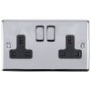 Eurolite En2Sopcb 2 Gang 13Amp Dp Switched Socket Polished Chrome Enhance Range Black Trim