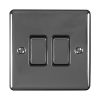 Eurolite EN2SWMBB 2 Gang 10Amp 2-Way Switch Matt Black Enhance Range Black Trim