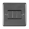 Eurolite EN3SWBNB 3 Gang 10Amp 2-Way Switch Black Nickel Enhance Range Black Trim