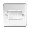 Eurolite En3Swpcw 3 Gang 10Amp 2Way Switch Polished Chrome Enhance Range White Trim