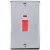 Eurolite En45Aswnpcw 45Amp Dp Switch With Neon Vertical Polished Chrome Enhance Range White Trim