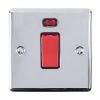 Eurolite En45Aswnspcb 1 Gang 45Amp Dp Switch With Neon Polished Chrome Enhance Range Black Trim